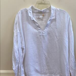 C&C women’s size L white linen slip on top